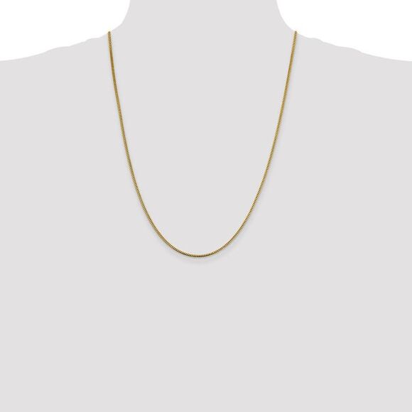 1.4mm 14k Yellow Gold Solid Franco Chain Necklace, 24 Inch